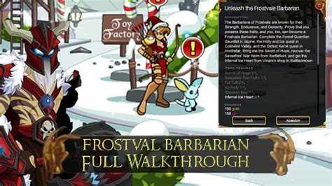 AQW Unleash the Frostval Barbarian Quest Full Walkthrough.